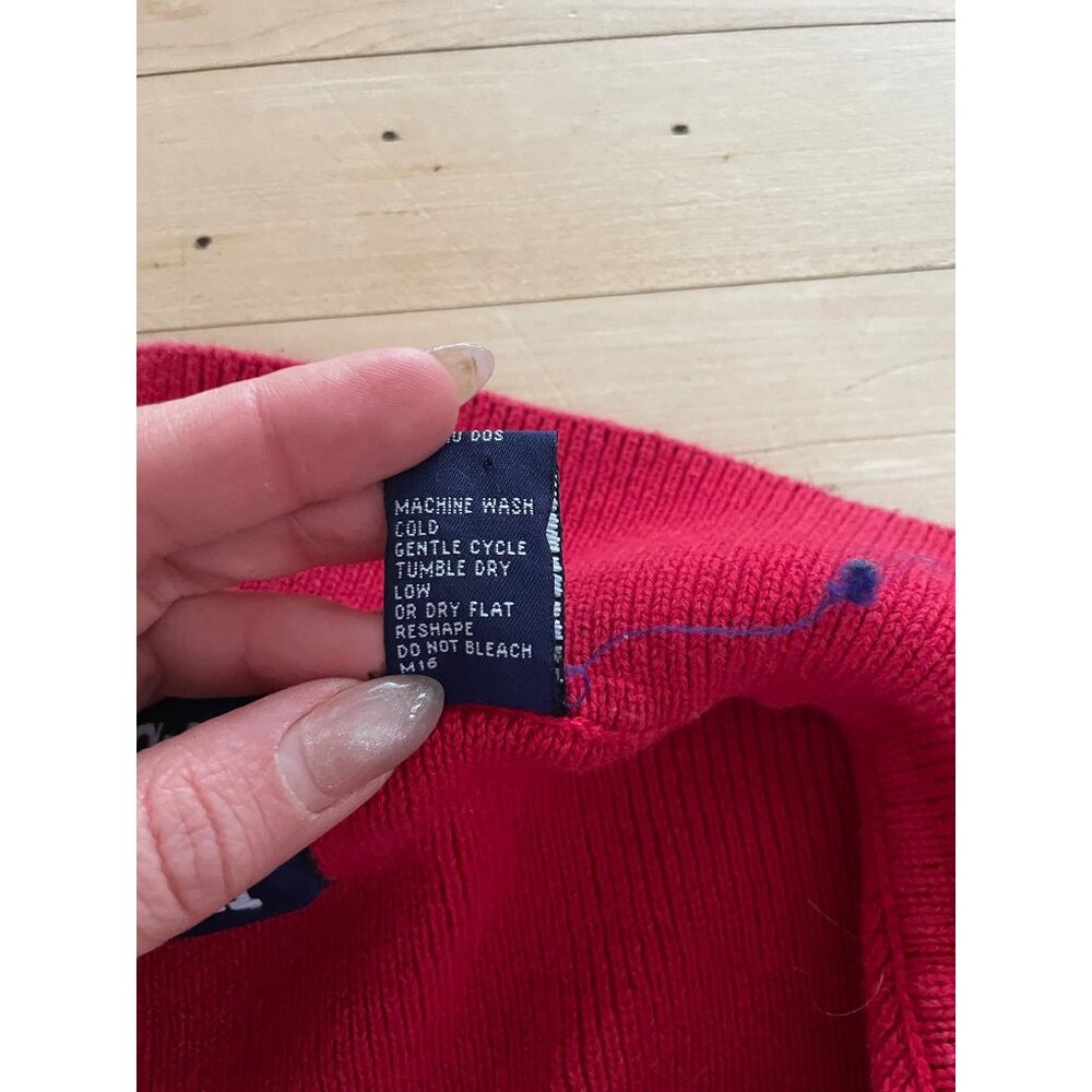 Vintage GAP Red Cotton Knit Sweater Men XL Rugby Polo Streetwear Preppy Heritage - Picture 4 of 12